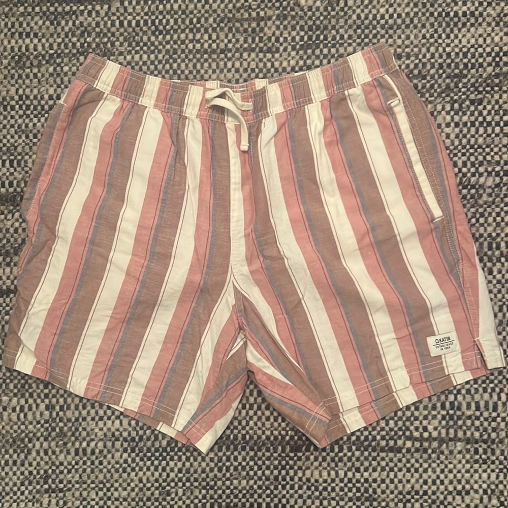 Katin Striped Elastic Waist Shorts - Size L